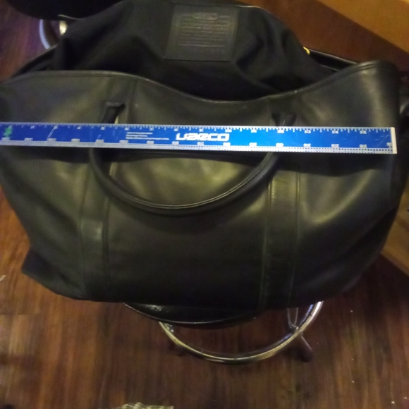 COACH Black Leather Duffle Bag approx. 22" - Picture 3 of 13